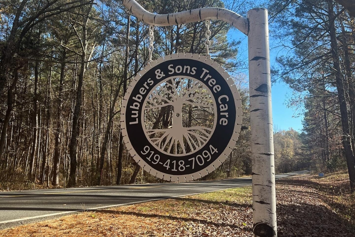 Our Location Sign Expert Tree Care from Central North Carolina's Leading Arborists Lubbers and Sons Tree Care