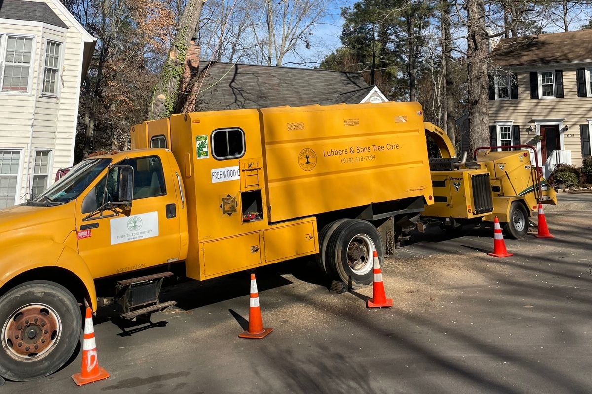 Service Truck Emergency Tree Removal North Carolina Lubbers and Sons Tree Care